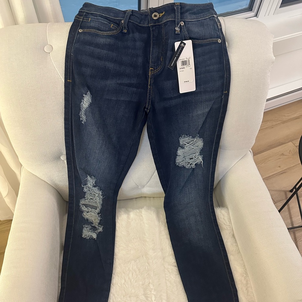 Guess Dark Blue Distressed Skinny Jeans NWT